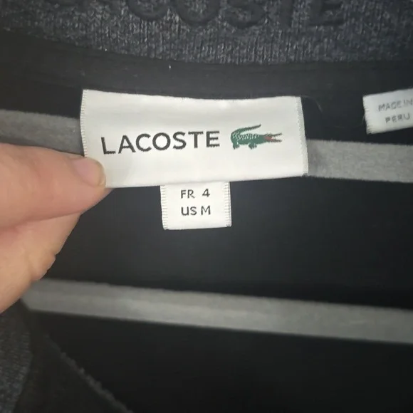 LACOSTE Black Quarter Zip Pullover Size M - Picture 2 of 5